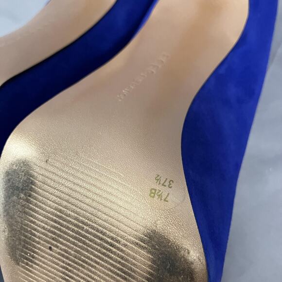 BCBGeneration Shoes Womens Size 7.5 Blue Suede Stiletto Pumps Platform BG-PARADE - Picture 14 of 16